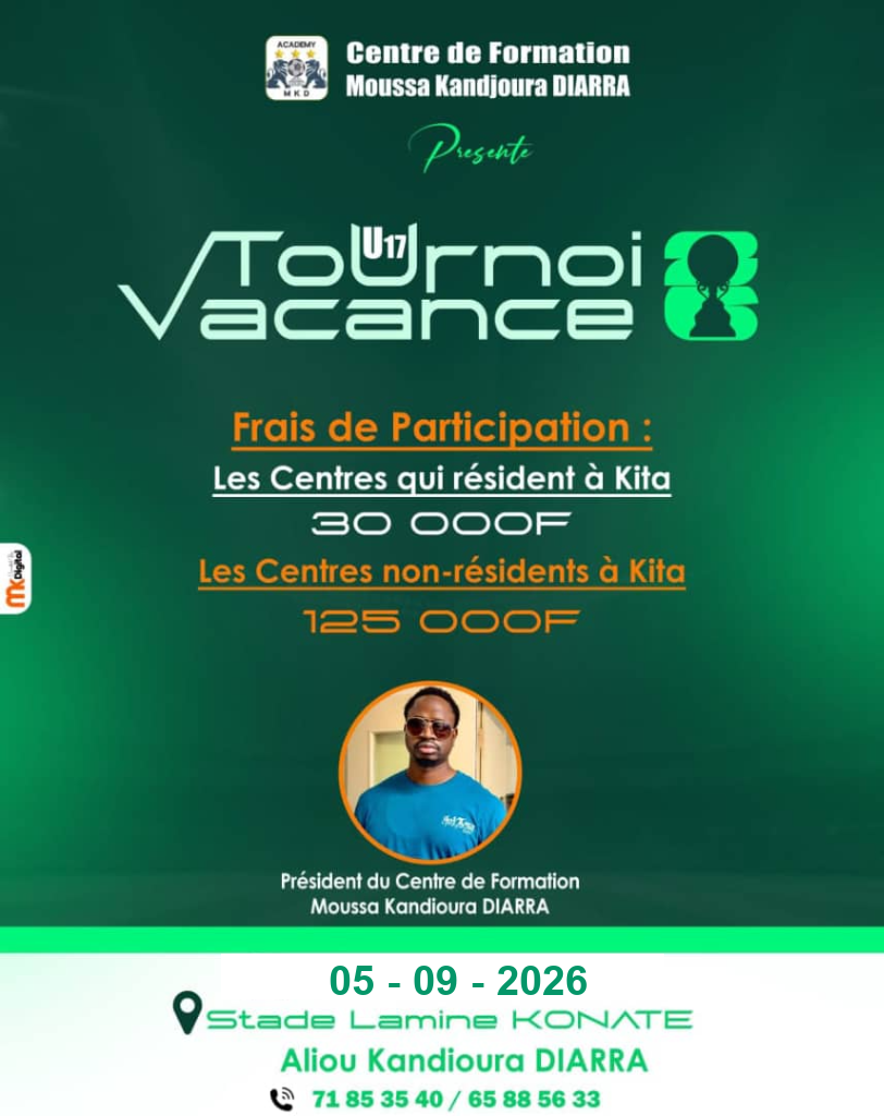 Affiche Officielle Tournoi Vacance U17 Kita